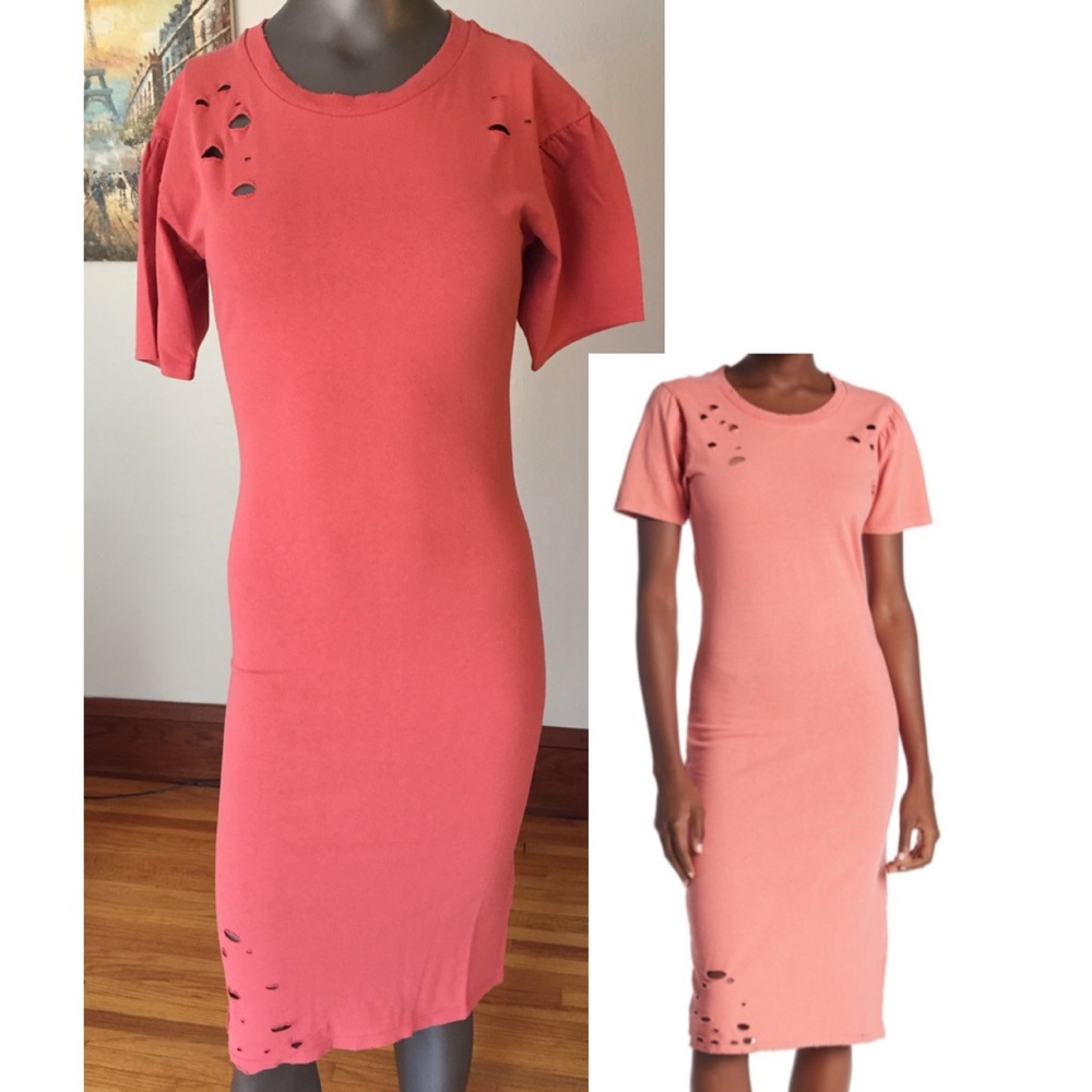 NWOT - Abound Distressed Midi Dress